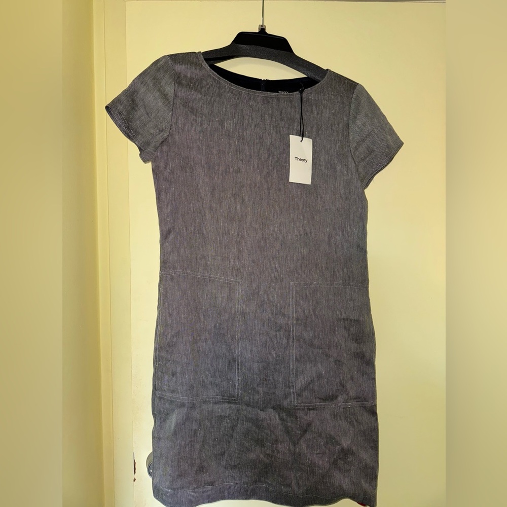 Theory linen blend dress sz P NWT